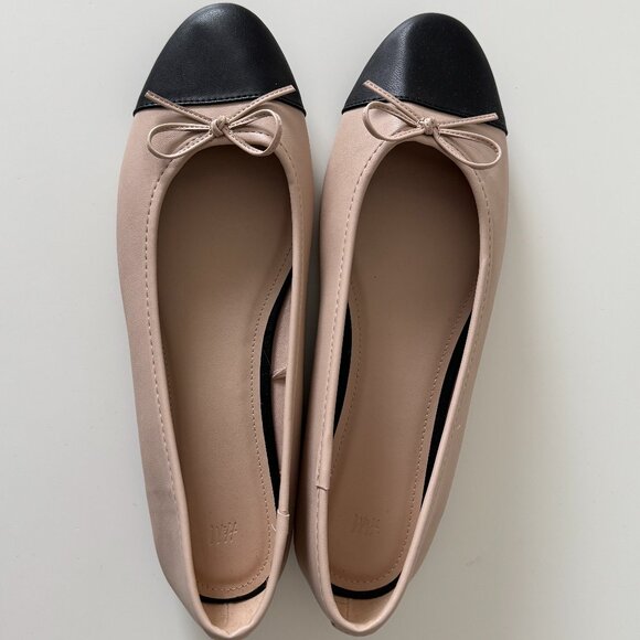 H&M Beige and Black Ballet Flats - Picture 1 of 6